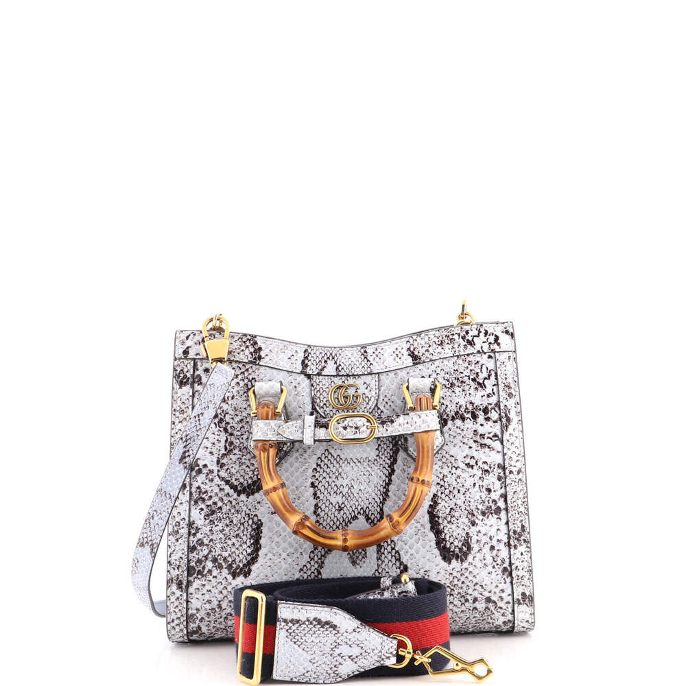 Gucci Small Diana NM Bamboo Handle Tote Python - Picture 2 of 6